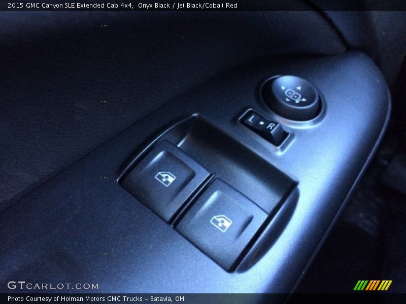 Onyx Black / Jet Black/Cobalt Red 2015 GMC Canyon SLE Extended Cab 4x4