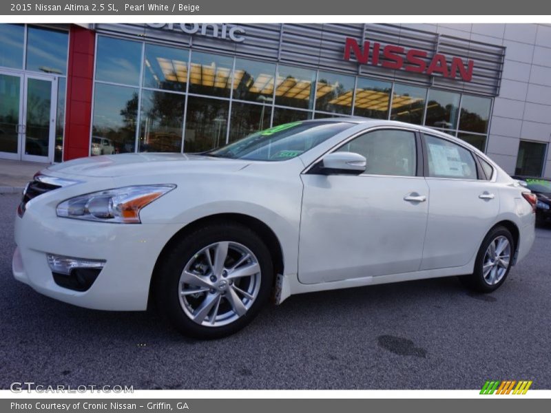 Pearl White / Beige 2015 Nissan Altima 2.5 SL