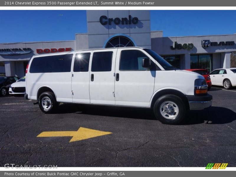 Summit White / Medium Pewter 2014 Chevrolet Express 3500 Passenger Extended LT
