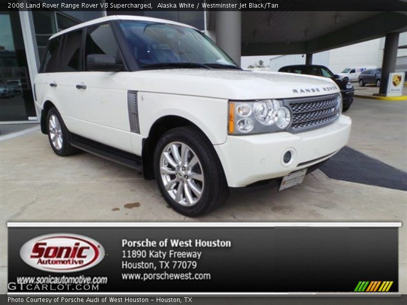 Alaska White / Westminster Jet Black/Tan 2008 Land Rover Range Rover V8 Supercharged