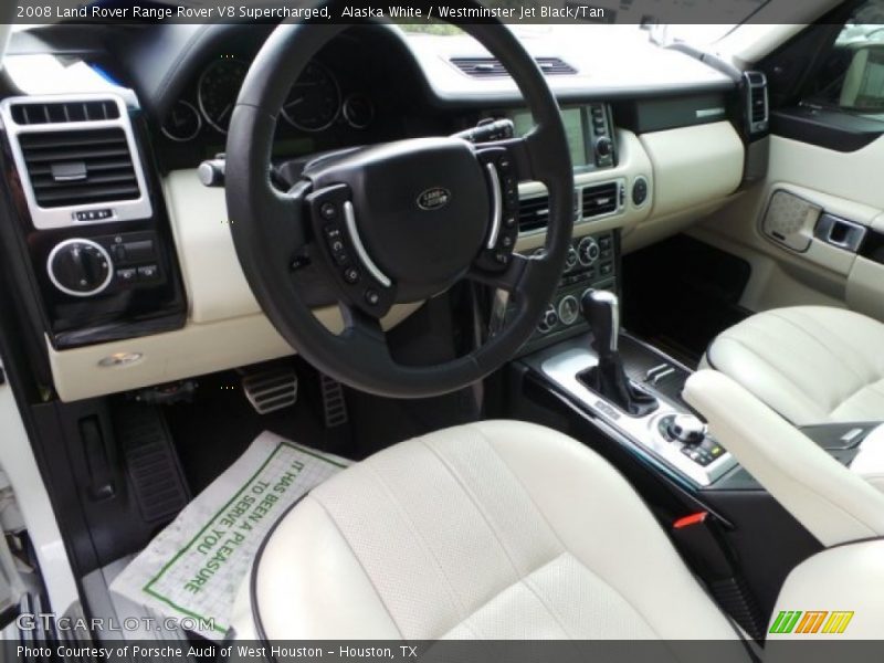 Alaska White / Westminster Jet Black/Tan 2008 Land Rover Range Rover V8 Supercharged