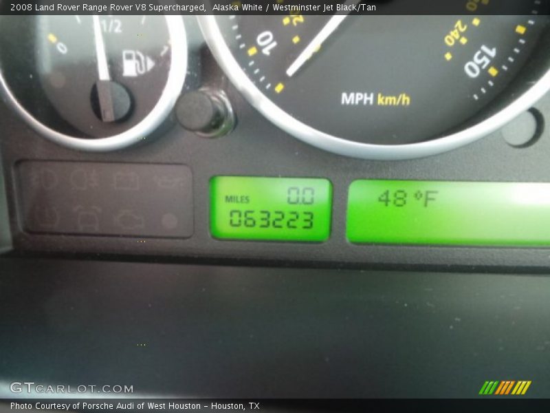 Alaska White / Westminster Jet Black/Tan 2008 Land Rover Range Rover V8 Supercharged