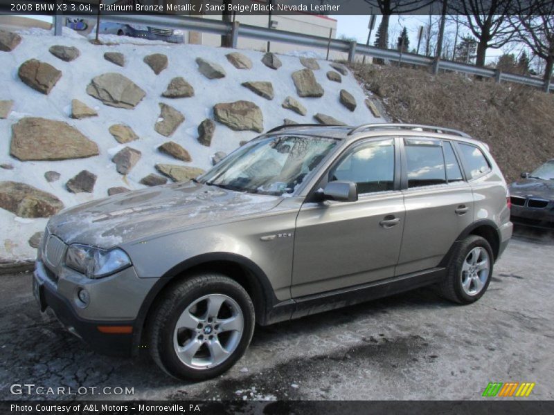 Platinum Bronze Metallic / Sand Beige/Black Nevada Leather 2008 BMW X3 3.0si