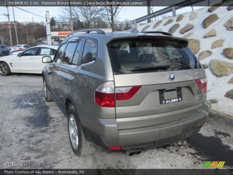 Platinum Bronze Metallic / Sand Beige/Black Nevada Leather 2008 BMW X3 3.0si