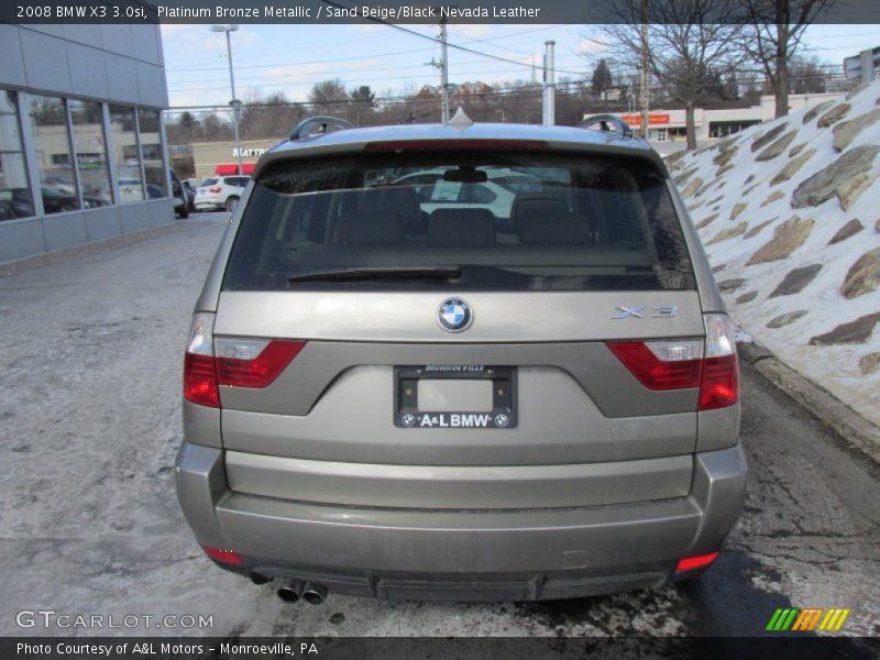 Platinum Bronze Metallic / Sand Beige/Black Nevada Leather 2008 BMW X3 3.0si