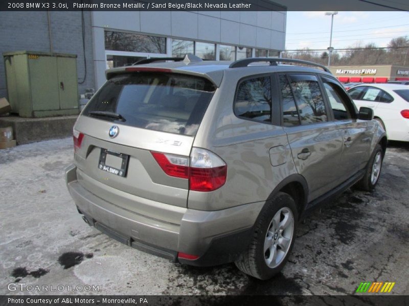 Platinum Bronze Metallic / Sand Beige/Black Nevada Leather 2008 BMW X3 3.0si