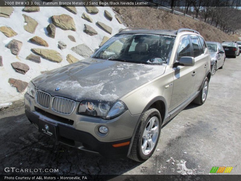 Platinum Bronze Metallic / Sand Beige/Black Nevada Leather 2008 BMW X3 3.0si