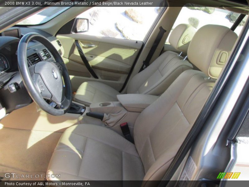 Platinum Bronze Metallic / Sand Beige/Black Nevada Leather 2008 BMW X3 3.0si