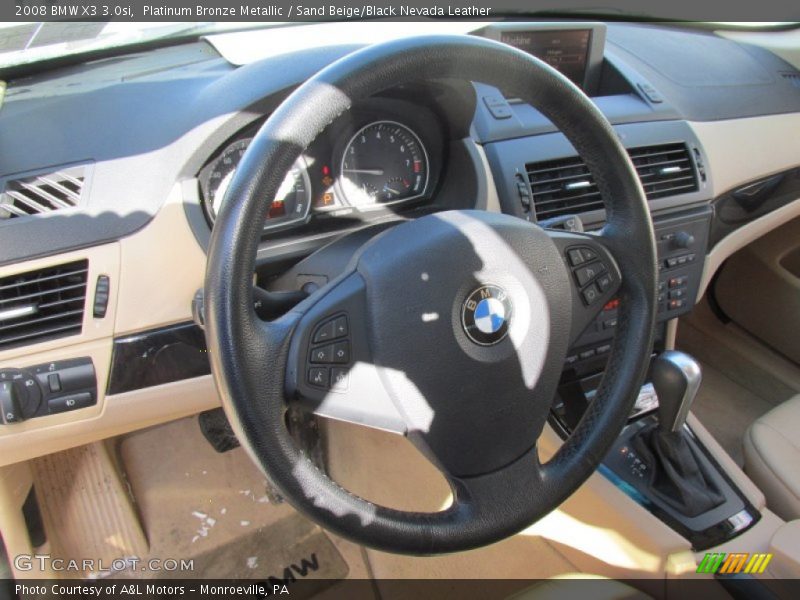 Platinum Bronze Metallic / Sand Beige/Black Nevada Leather 2008 BMW X3 3.0si