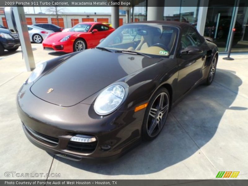 Macadamia Metallic / Sand Beige 2009 Porsche 911 Turbo Cabriolet