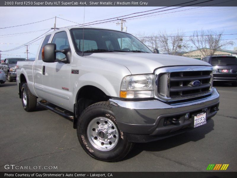 Silver Metallic / Medium Flint Grey 2003 Ford F250 Super Duty XLT SuperCab 4x4