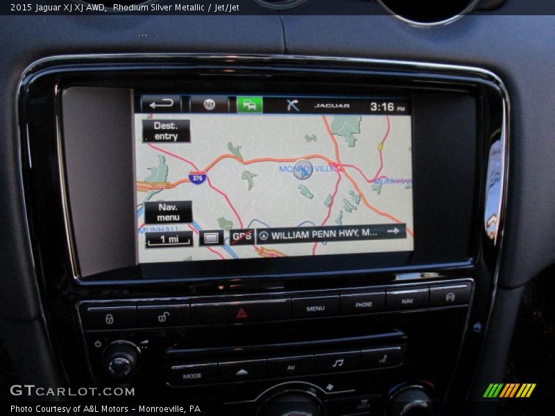 Rhodium Silver Metallic / Jet/Jet 2015 Jaguar XJ XJ AWD