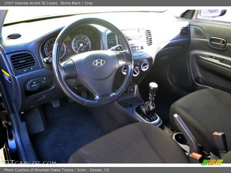 Ebony Black / Gray 2007 Hyundai Accent SE Coupe