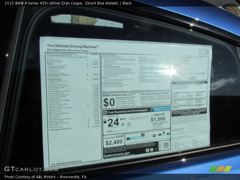 Estoril Blue Metallic / Black 2015 BMW 4 Series 435i xDrive Gran Coupe