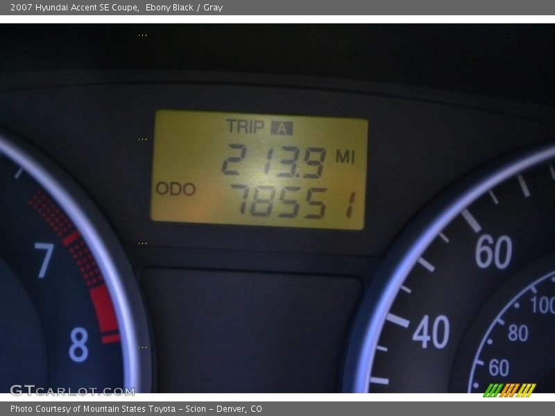 Ebony Black / Gray 2007 Hyundai Accent SE Coupe