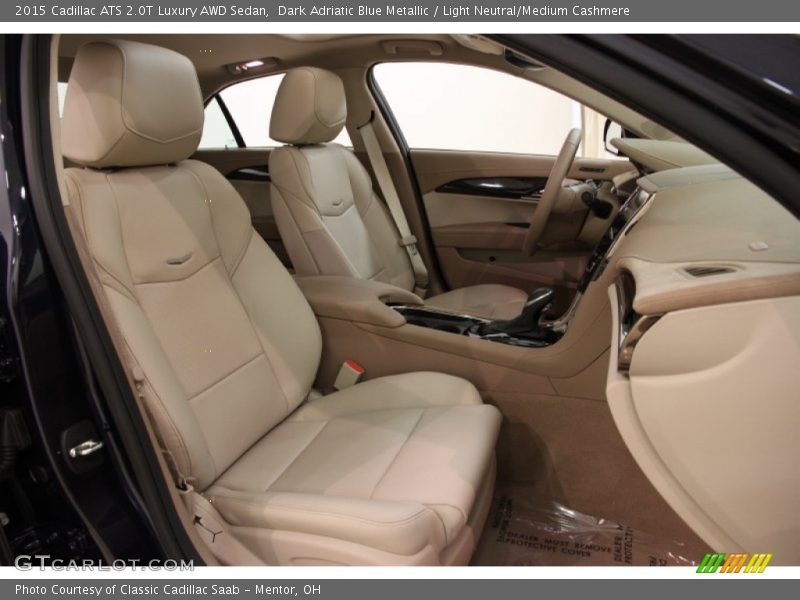 Dark Adriatic Blue Metallic / Light Neutral/Medium Cashmere 2015 Cadillac ATS 2.0T Luxury AWD Sedan