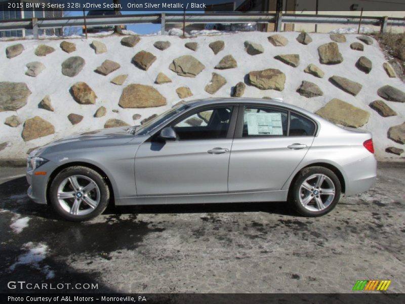 Orion Silver Metallic / Black 2015 BMW 3 Series 328i xDrive Sedan