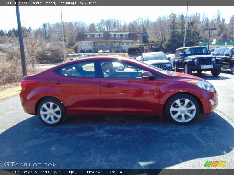 Sparkling Ruby / Beige 2013 Hyundai Elantra Limited