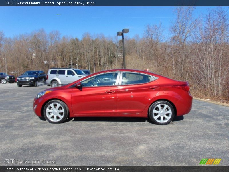 Sparkling Ruby / Beige 2013 Hyundai Elantra Limited