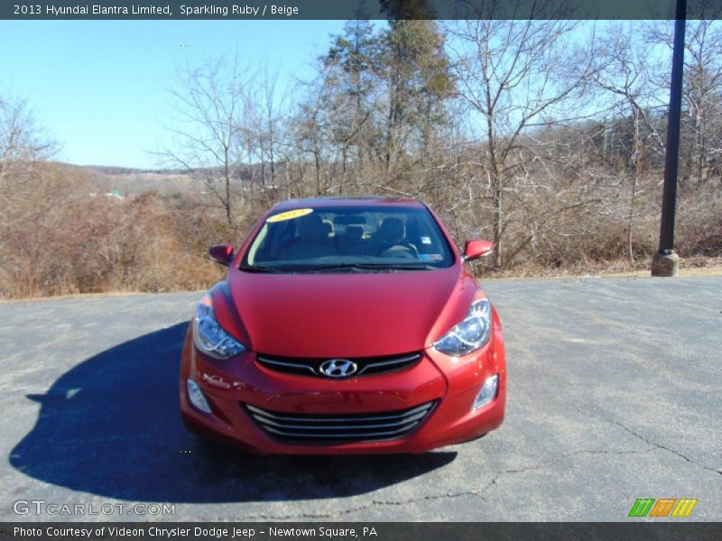 Sparkling Ruby / Beige 2013 Hyundai Elantra Limited