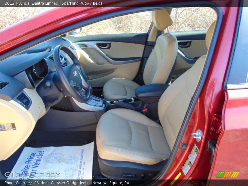 Sparkling Ruby / Beige 2013 Hyundai Elantra Limited