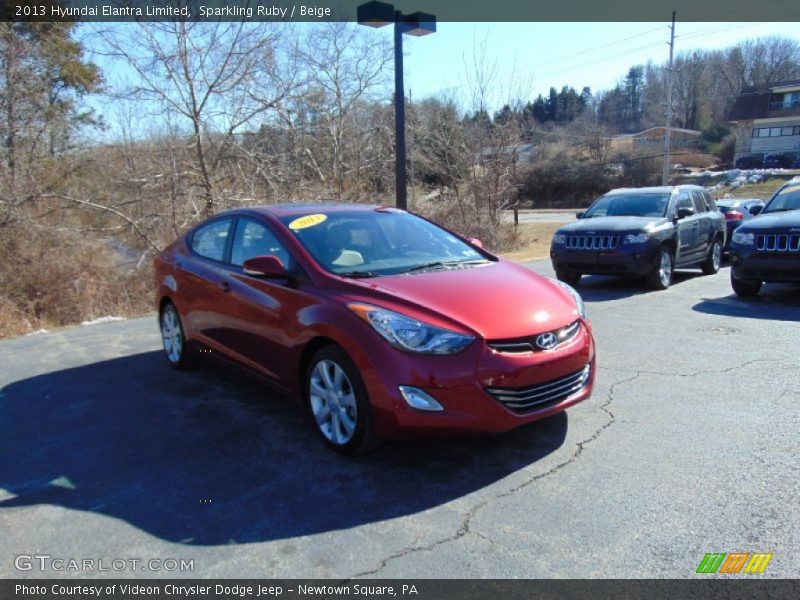 Sparkling Ruby / Beige 2013 Hyundai Elantra Limited