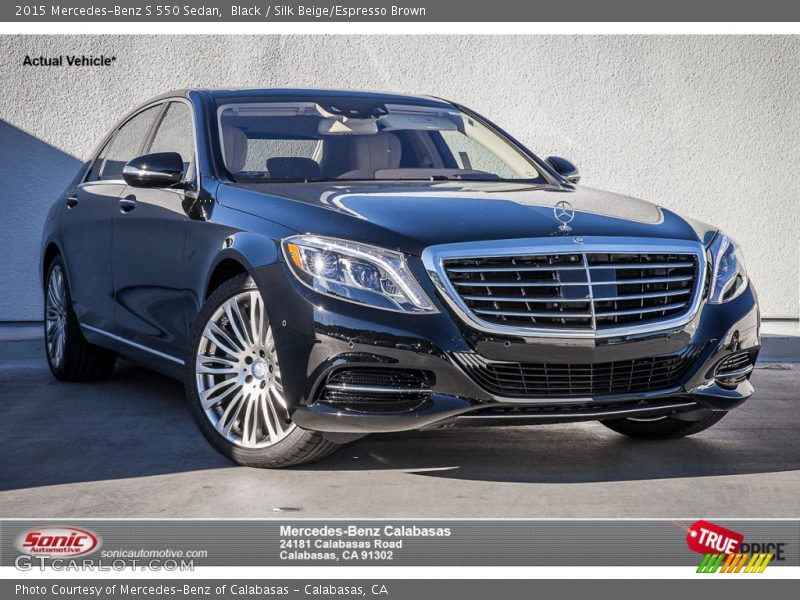 Black / Silk Beige/Espresso Brown 2015 Mercedes-Benz S 550 Sedan