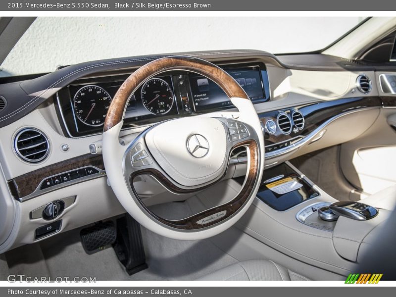 Black / Silk Beige/Espresso Brown 2015 Mercedes-Benz S 550 Sedan