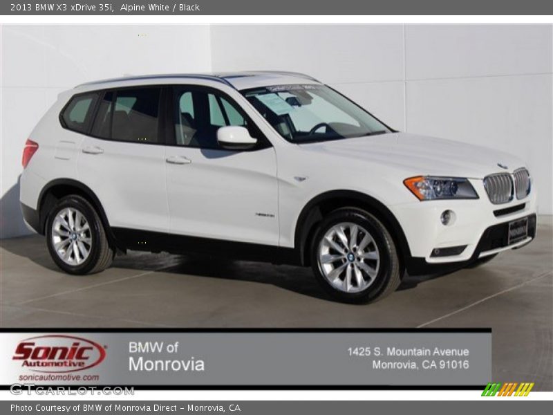 Alpine White / Black 2013 BMW X3 xDrive 35i