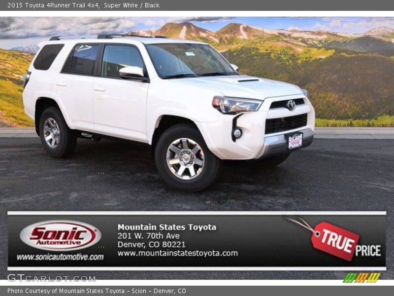 Super White / Black 2015 Toyota 4Runner Trail 4x4