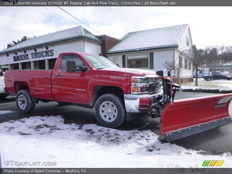 Victory Red / Jet Black/Dark Ash 2015 Chevrolet Silverado 3500HD WT Regular Cab 4x4 Plow Truck
