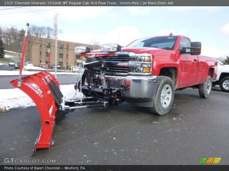 Front 3/4 View of 2015 Silverado 3500HD WT Regular Cab 4x4 Plow Truck