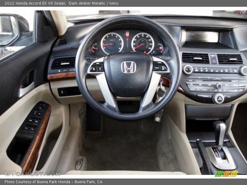 Dark Amber Metallic / Ivory 2012 Honda Accord EX V6 Sedan