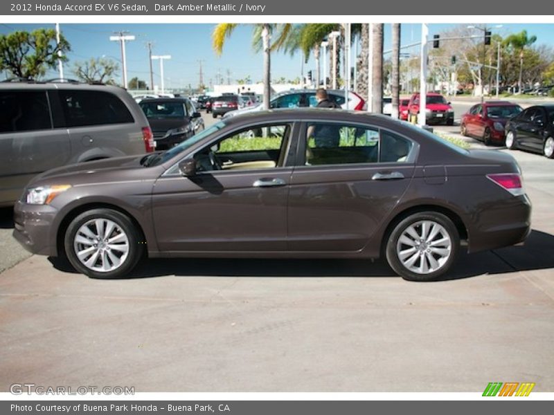 Dark Amber Metallic / Ivory 2012 Honda Accord EX V6 Sedan