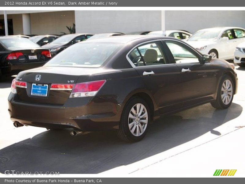 Dark Amber Metallic / Ivory 2012 Honda Accord EX V6 Sedan