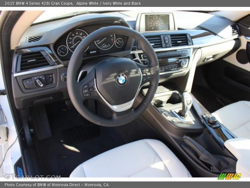 Alpine White / Ivory White and Black 2015 BMW 4 Series 428i Gran Coupe