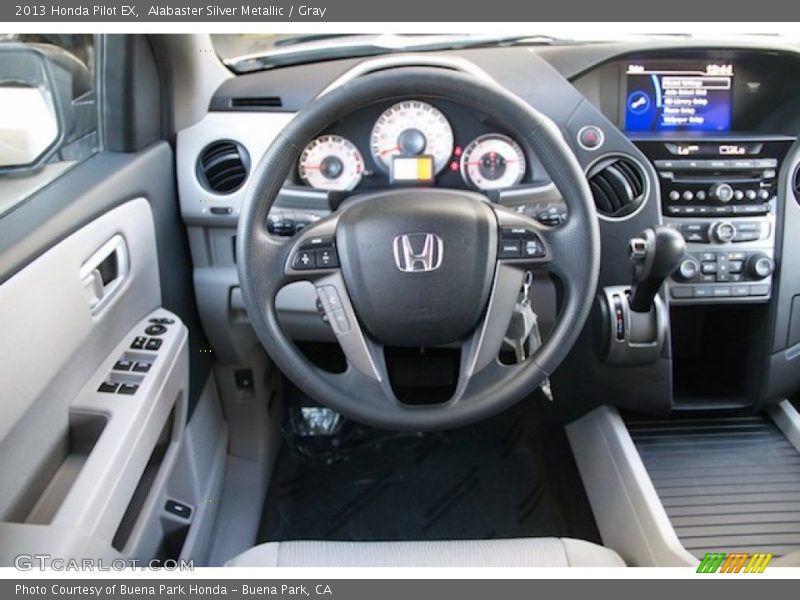 Alabaster Silver Metallic / Gray 2013 Honda Pilot EX