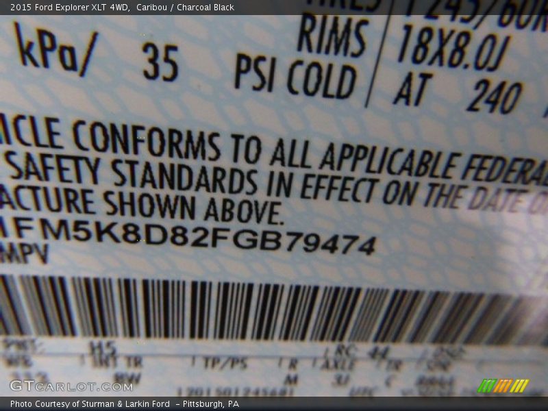 Caribou / Charcoal Black 2015 Ford Explorer XLT 4WD