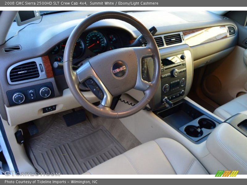 Summit White / Ebony/Light Cashmere 2008 GMC Sierra 2500HD SLT Crew Cab 4x4