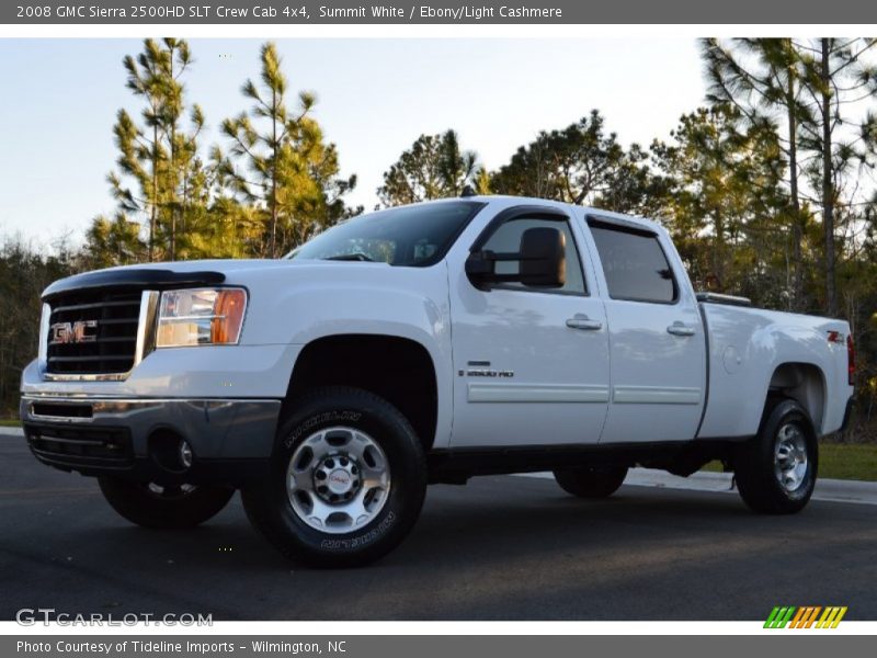 Summit White / Ebony/Light Cashmere 2008 GMC Sierra 2500HD SLT Crew Cab 4x4