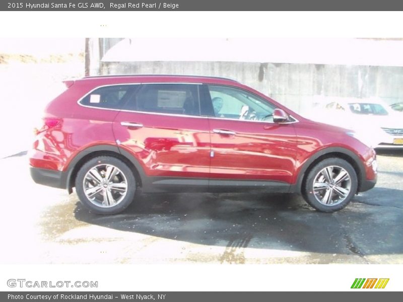 Regal Red Pearl / Beige 2015 Hyundai Santa Fe GLS AWD