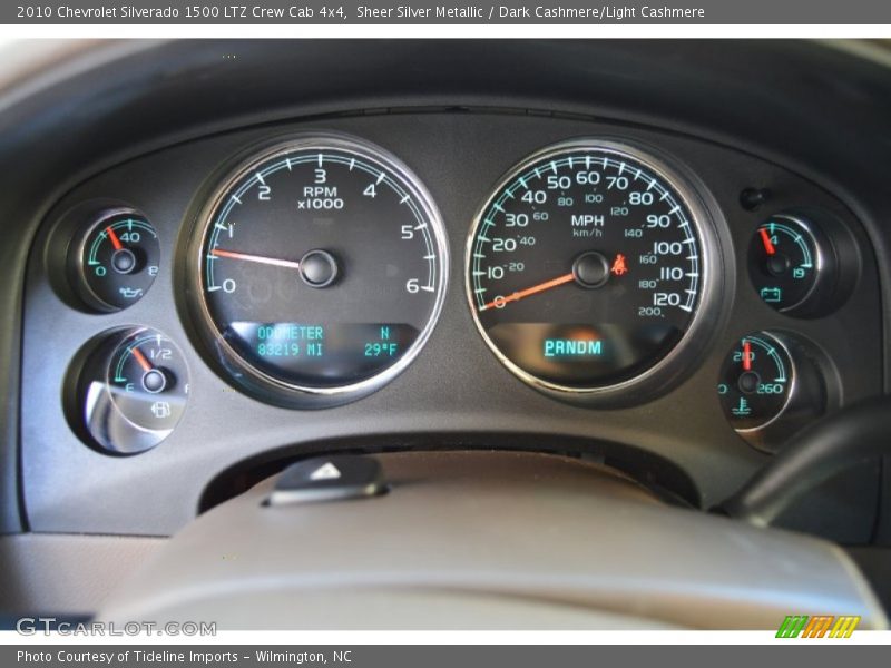 Sheer Silver Metallic / Dark Cashmere/Light Cashmere 2010 Chevrolet Silverado 1500 LTZ Crew Cab 4x4