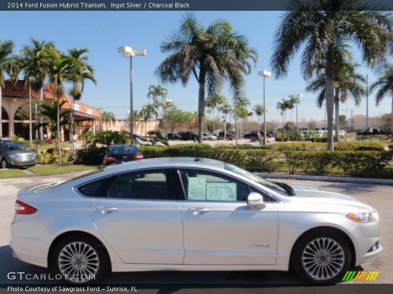 Ingot Silver / Charcoal Black 2014 Ford Fusion Hybrid Titanium