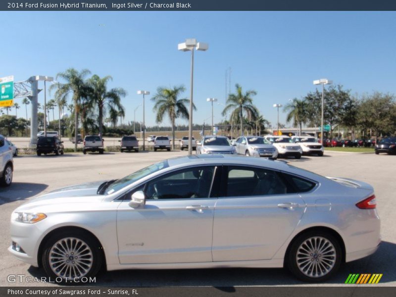 Ingot Silver / Charcoal Black 2014 Ford Fusion Hybrid Titanium