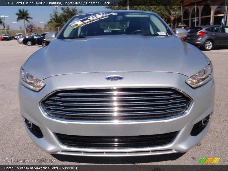 Ingot Silver / Charcoal Black 2014 Ford Fusion Hybrid Titanium