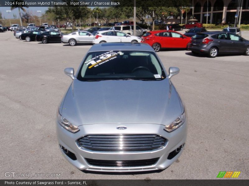 Ingot Silver / Charcoal Black 2014 Ford Fusion Hybrid Titanium