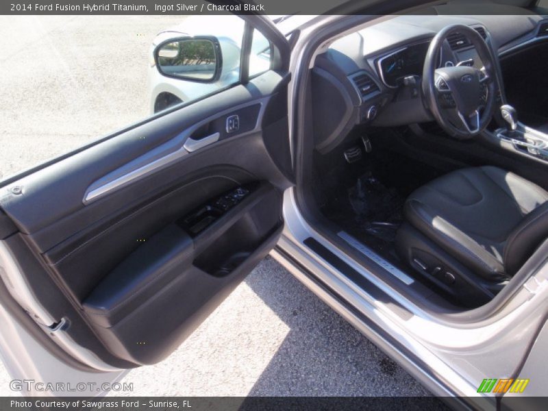 Ingot Silver / Charcoal Black 2014 Ford Fusion Hybrid Titanium