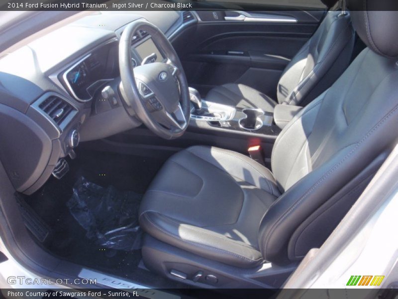 Ingot Silver / Charcoal Black 2014 Ford Fusion Hybrid Titanium