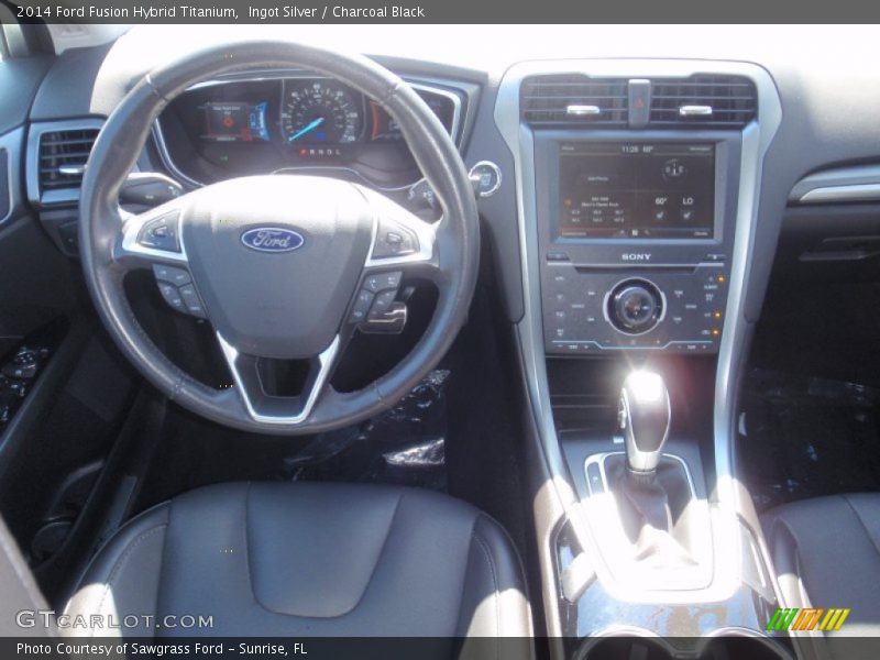 Ingot Silver / Charcoal Black 2014 Ford Fusion Hybrid Titanium