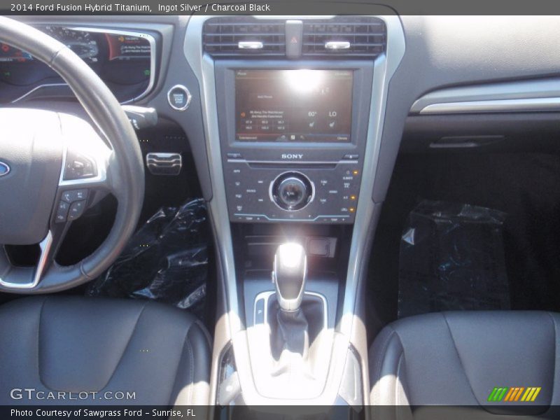 Ingot Silver / Charcoal Black 2014 Ford Fusion Hybrid Titanium